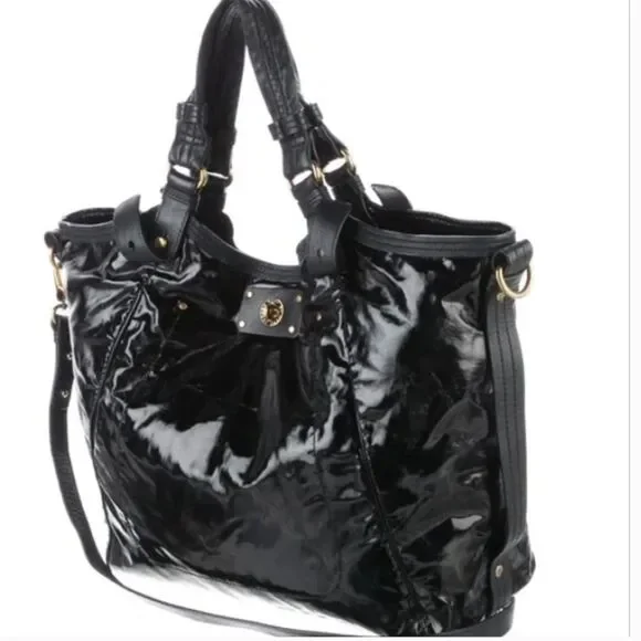 *Marc Jacobs* Black Patent Hobo Tote EUC